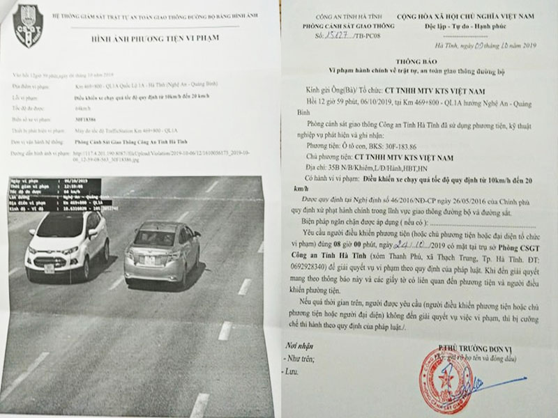 CSGT lên tiếng vụ xe ở Hà Nội, Kon Tum bị bắn tốc độ tận Hà Tĩnh 3
